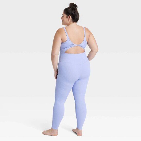 XXL - Womens Rib Full Length Bodysuit - All In Motion - Lilac Purple - Picture 11 of 11